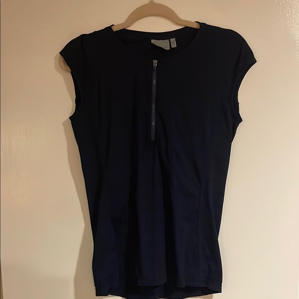 Athleta Navy Fitted Cap Sleeve Muscle Tee